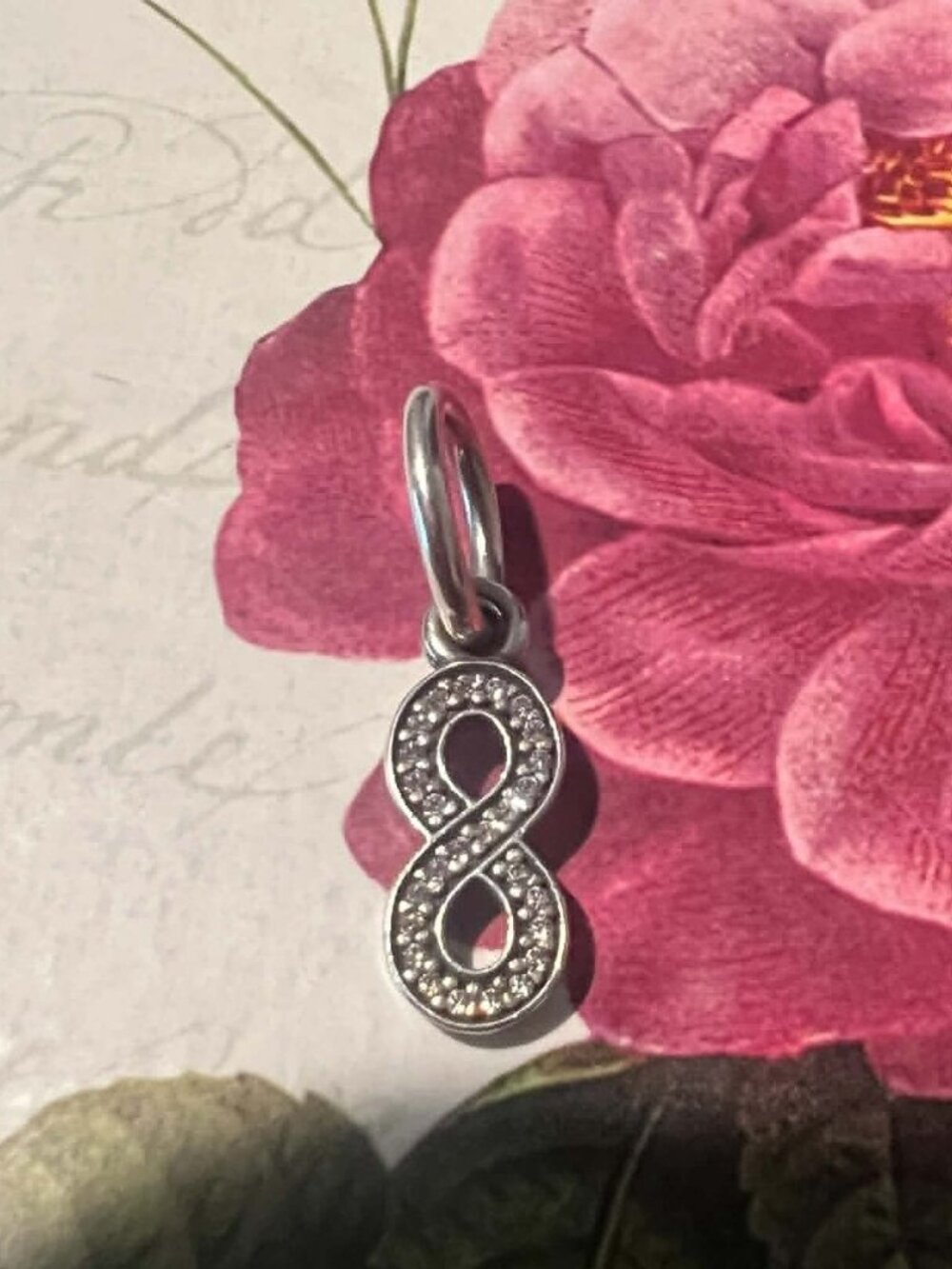 Authentic Pandora Symbol of Infinity Dangle Charm #791351CZ